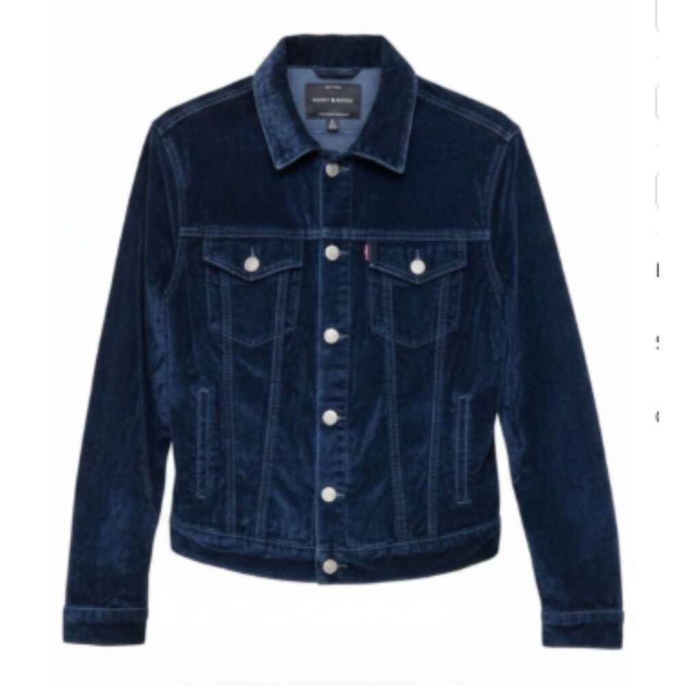 Lucky Brand Tomboy Trucker Navy Velvet Jacket